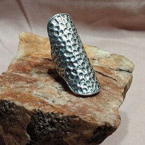 Dimple Textured Silver Tone Ring